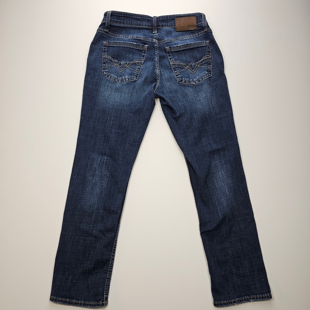 BKE Mason Straight Leg Mens Jeans Dark Wash 30x30 Cotton Blend Stretch Denim - Picture 2 of 9